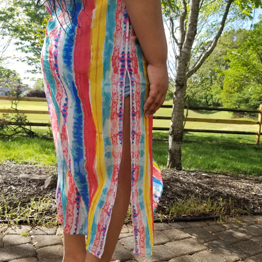 Laced Watercolor Print Kaftan -Jealous Tomato Brand - Picture 6 of 8